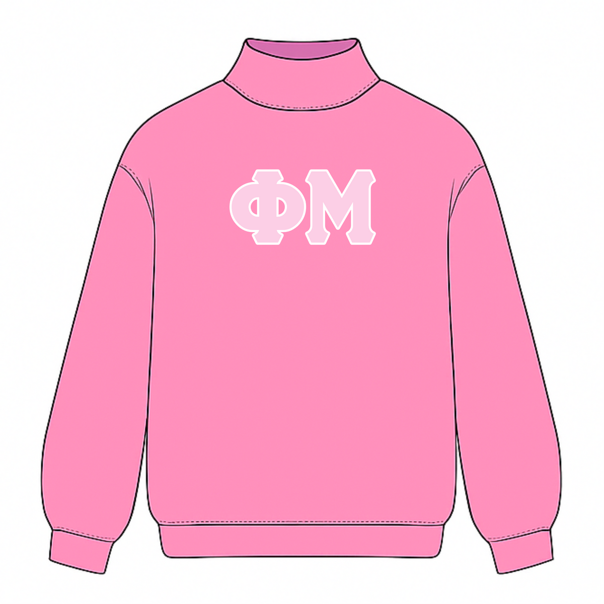 Classic Twill Sorority Embroidered Mock Neck