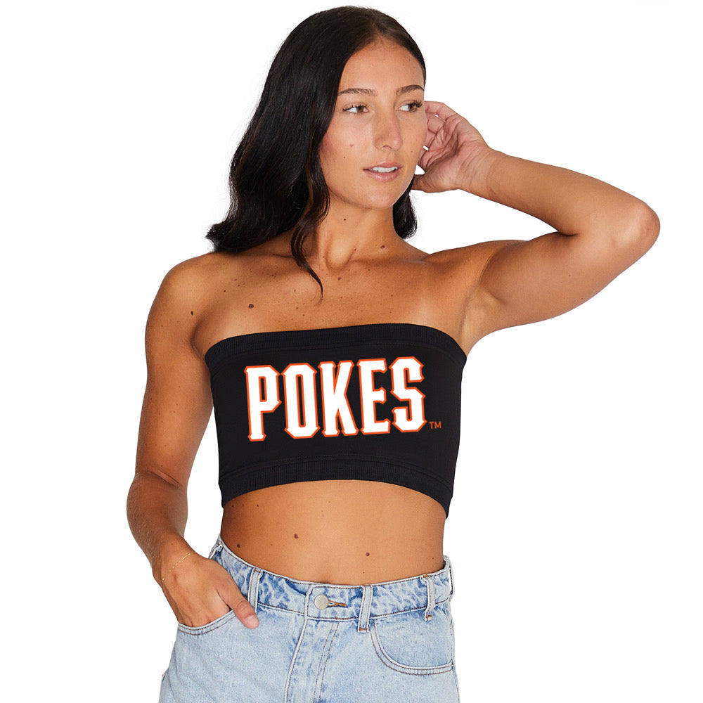 Oklahoma State Black Bandeau Top