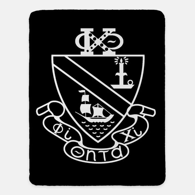 Phi Chi Theta XL 60x80 Sherpa Blanket - Black Crest