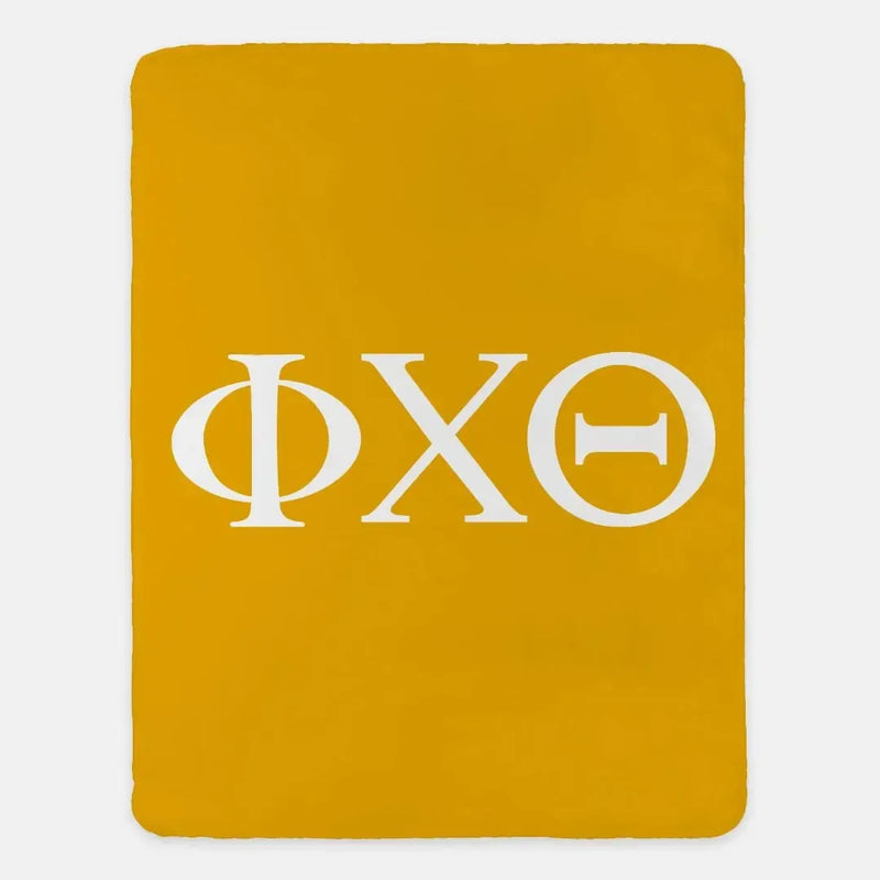 Phi Chi Theta XL 60x80 Sherpa Blanket - Gold