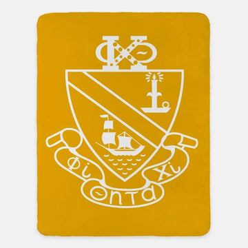 Phi Chi Theta XL 60x80 Sherpa Blanket - Gold Crest