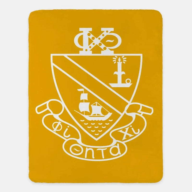 Phi Chi Theta XL 60x80 Sherpa Blanket - Gold Crest