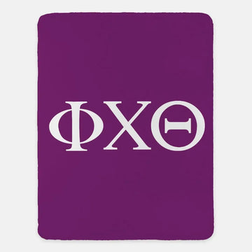 Phi Chi Theta XL 60x80 Sherpa Blanket - Purple Primary