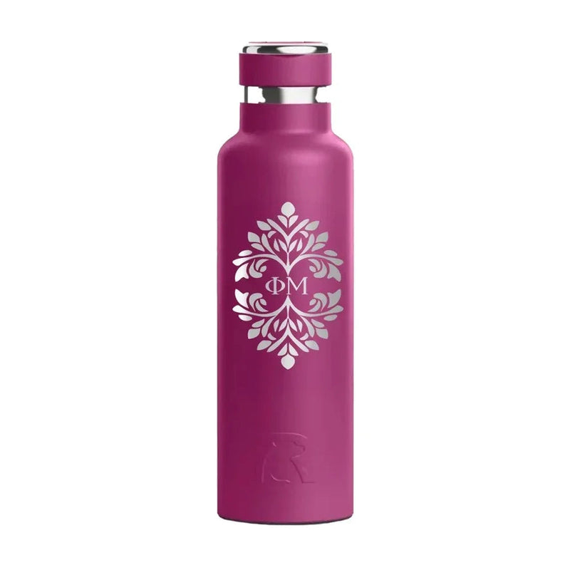 Phi Mu RTIC 20 oz Ceramic Lined Water Bottle Tumbler  - Ornamental