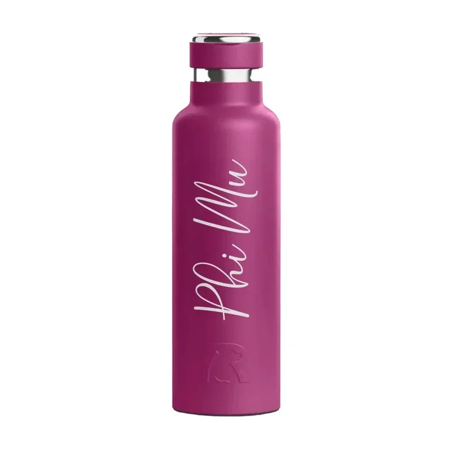 Phi Mu RTIC 20 oz Ceramic Lined Water Bottle Tumbler - Script