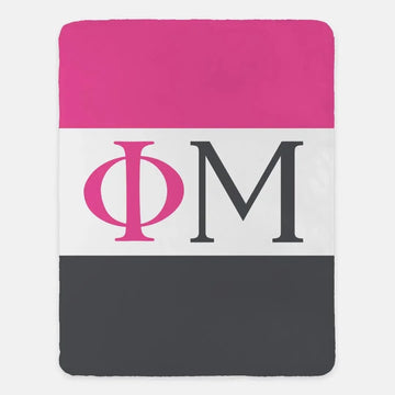 Phi Mu XL 60x80 Sherpa Blanket - Color Block