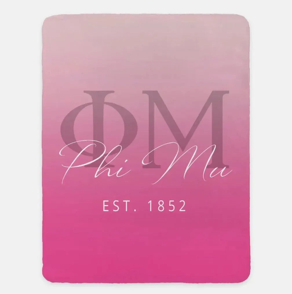 Phi Mu XL 60x80 Sherpa Blanket Gradient