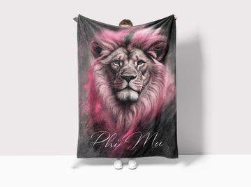 Phi Mu XL 60x80 Sherpa Blanket - Lion