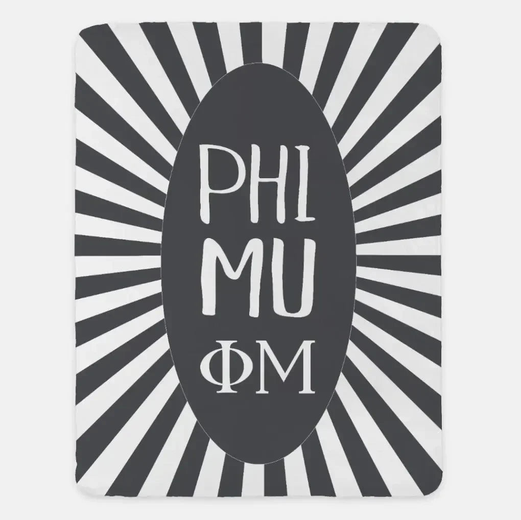 Phi Mu XL 60x80 Sherpa Blanket Starburst