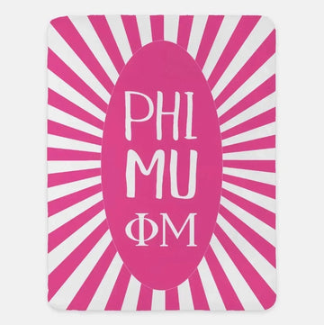 Phi Mu XL 60x80 Sherpa Blanket Starburst