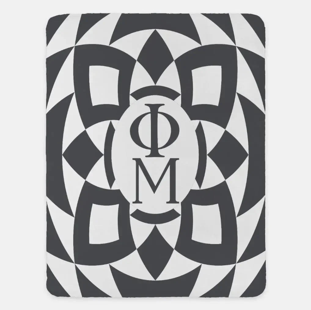 Phi Mu XL 60x80 Sherpa Throw Blanket Pink Tribal