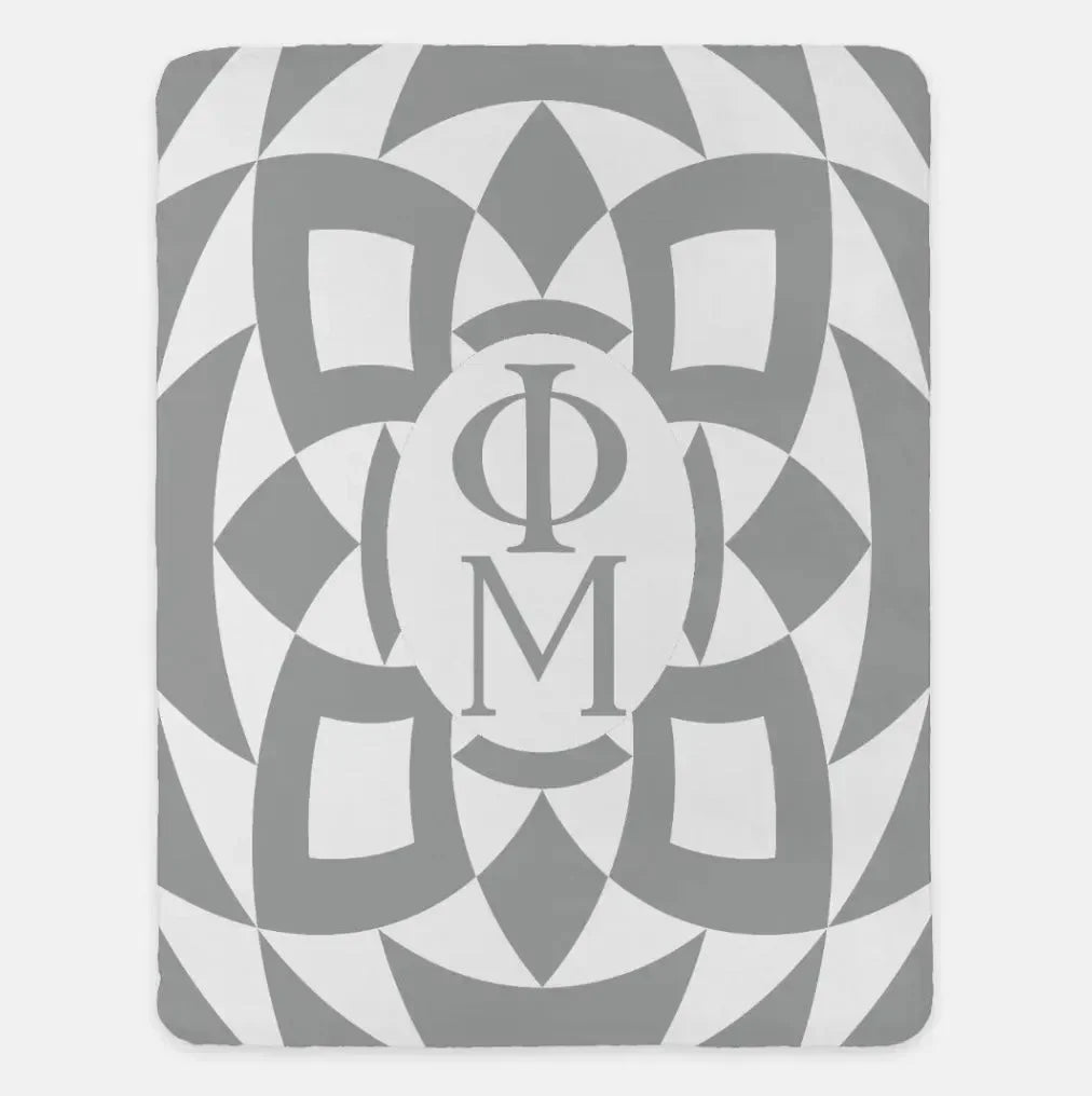 Phi Mu XL 60x80 Sherpa Throw Blanket Pink Tribal