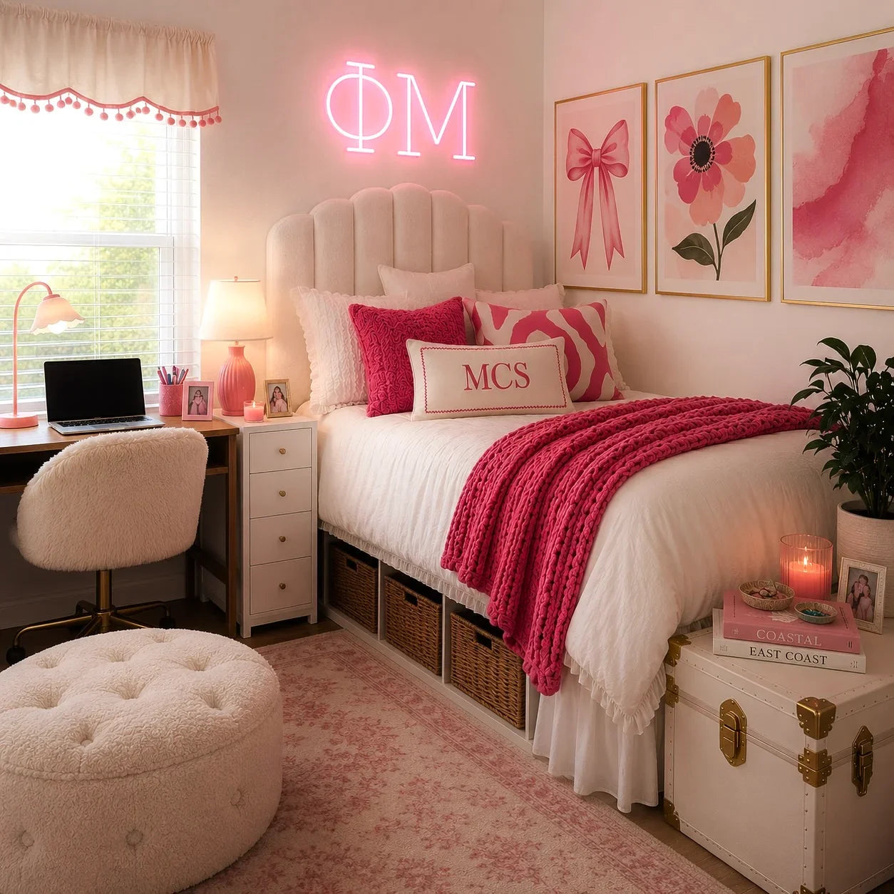 Phi Mu Greek Letters LED Neon Sign w/ Dimmer