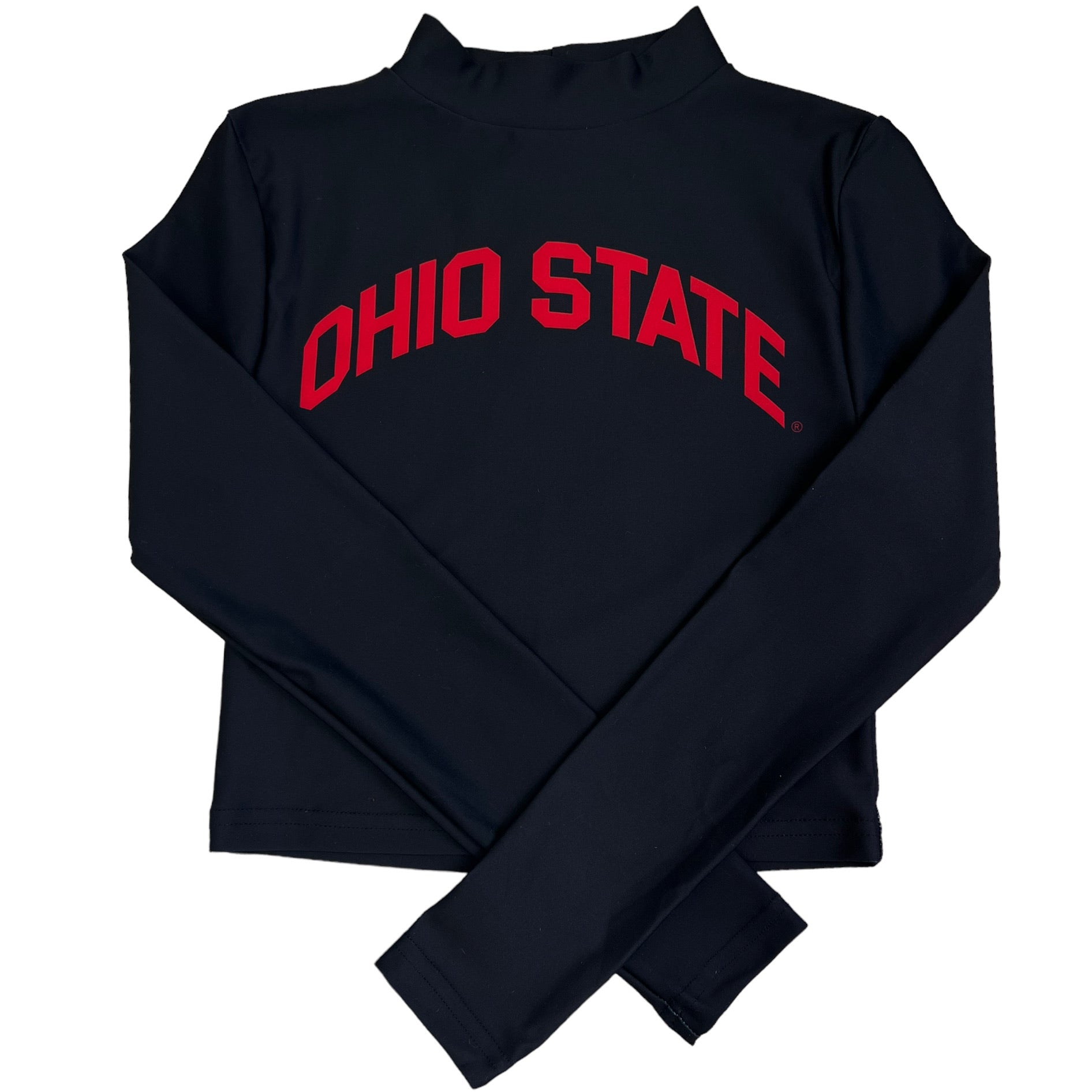 Ohio State OSU Buckeyes Black Mock Neck Top