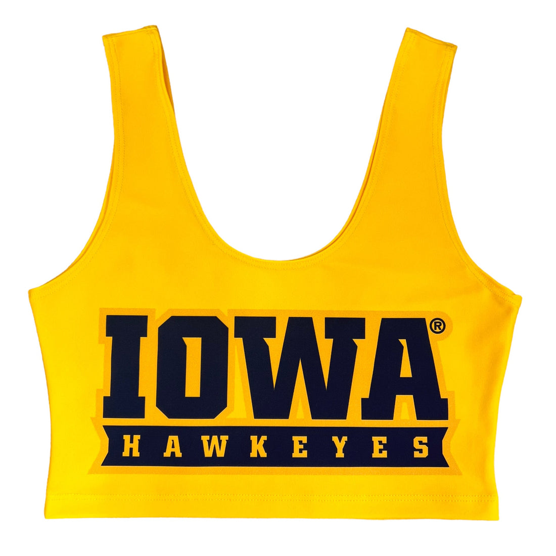 Iowa Hawkeyes Yellow Crop Tank Top