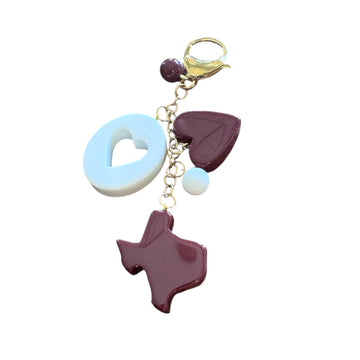 Luxe League Bag Charm Texas Edition - Maroon