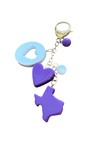 Luxe League Bag Charm Texas Edition- Purple