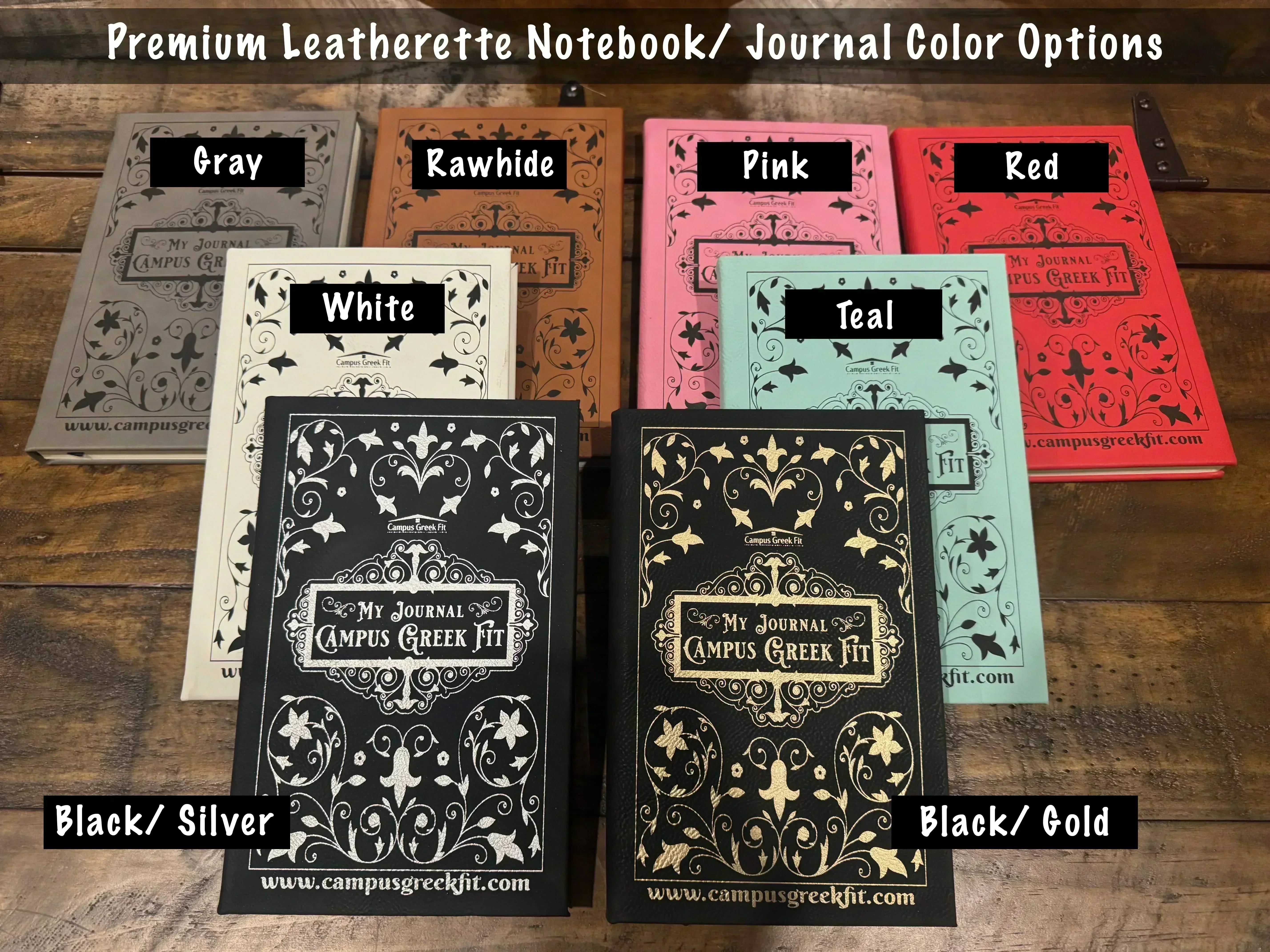 Tri Delta Personalized Leatherette Notebook Journal - Retro Floral