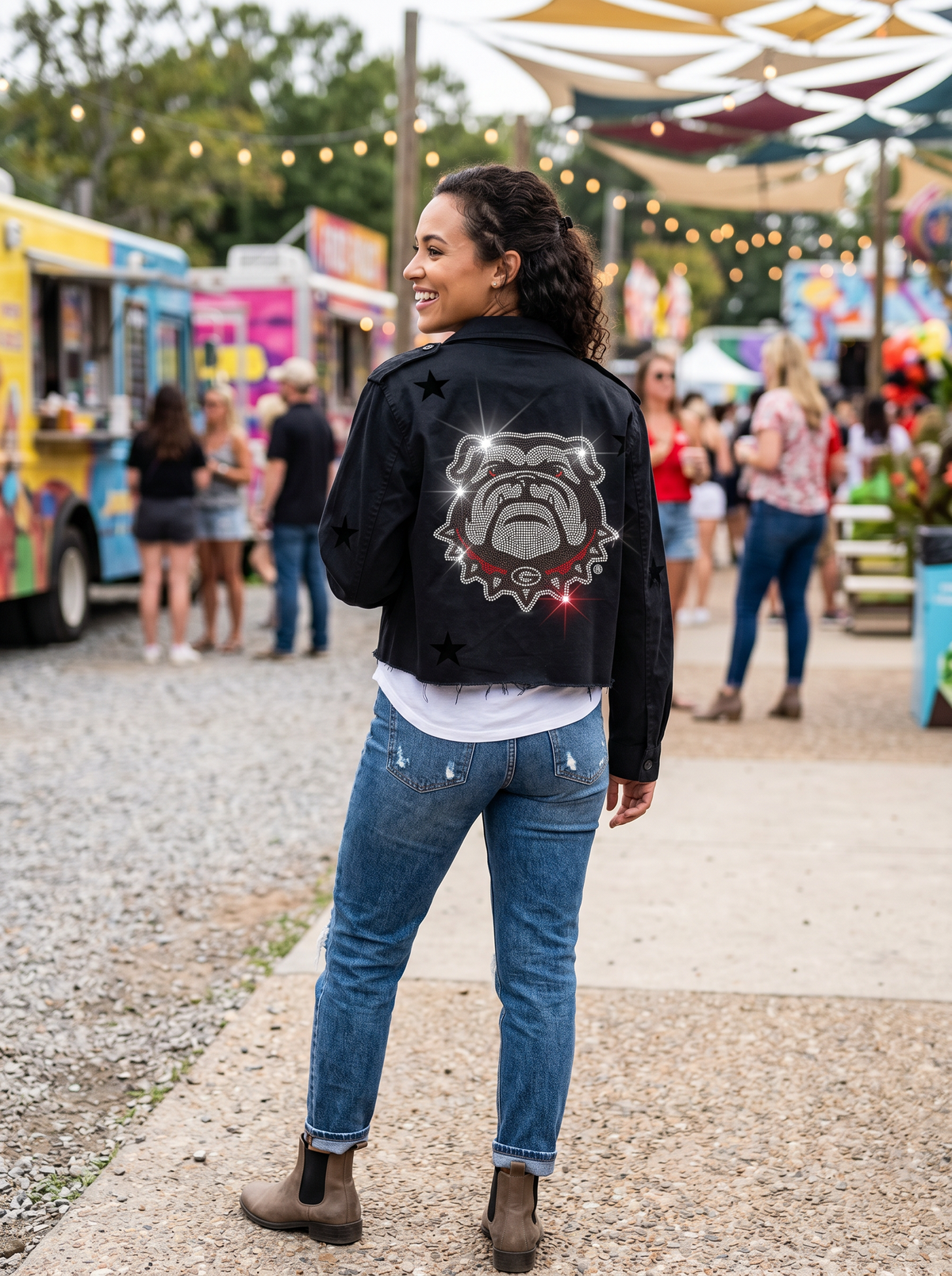University of Georgia Bulldog Logo Black Shacket