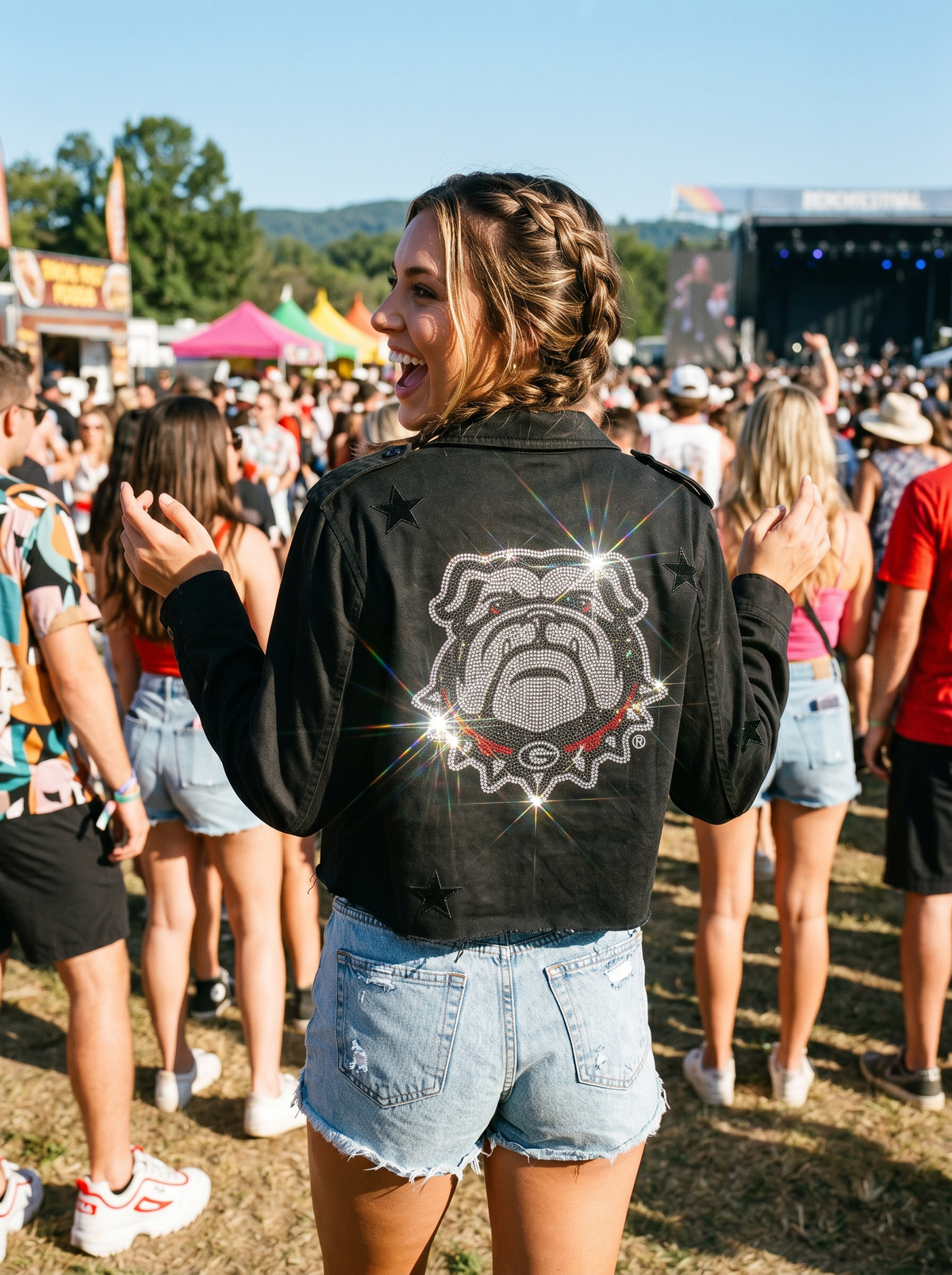 University of Georgia Bulldog Logo Black Shacket