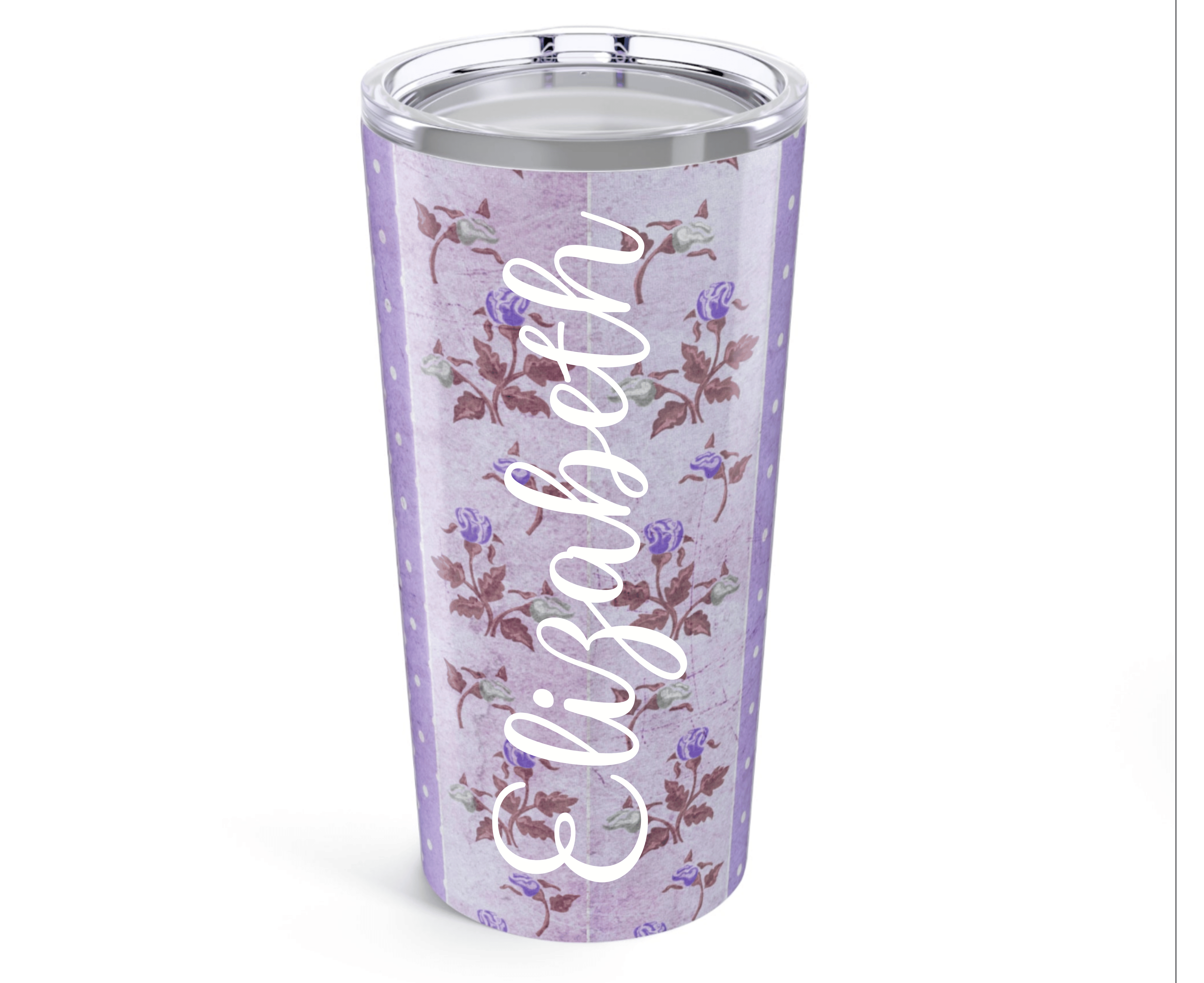 Customizable: Floral Design Tumbler - Stylish 20oz Travel Mug for Coffee Lovers, Gifts for Her, Outdoor Adventures, Home Decor, Mother's Day Gift