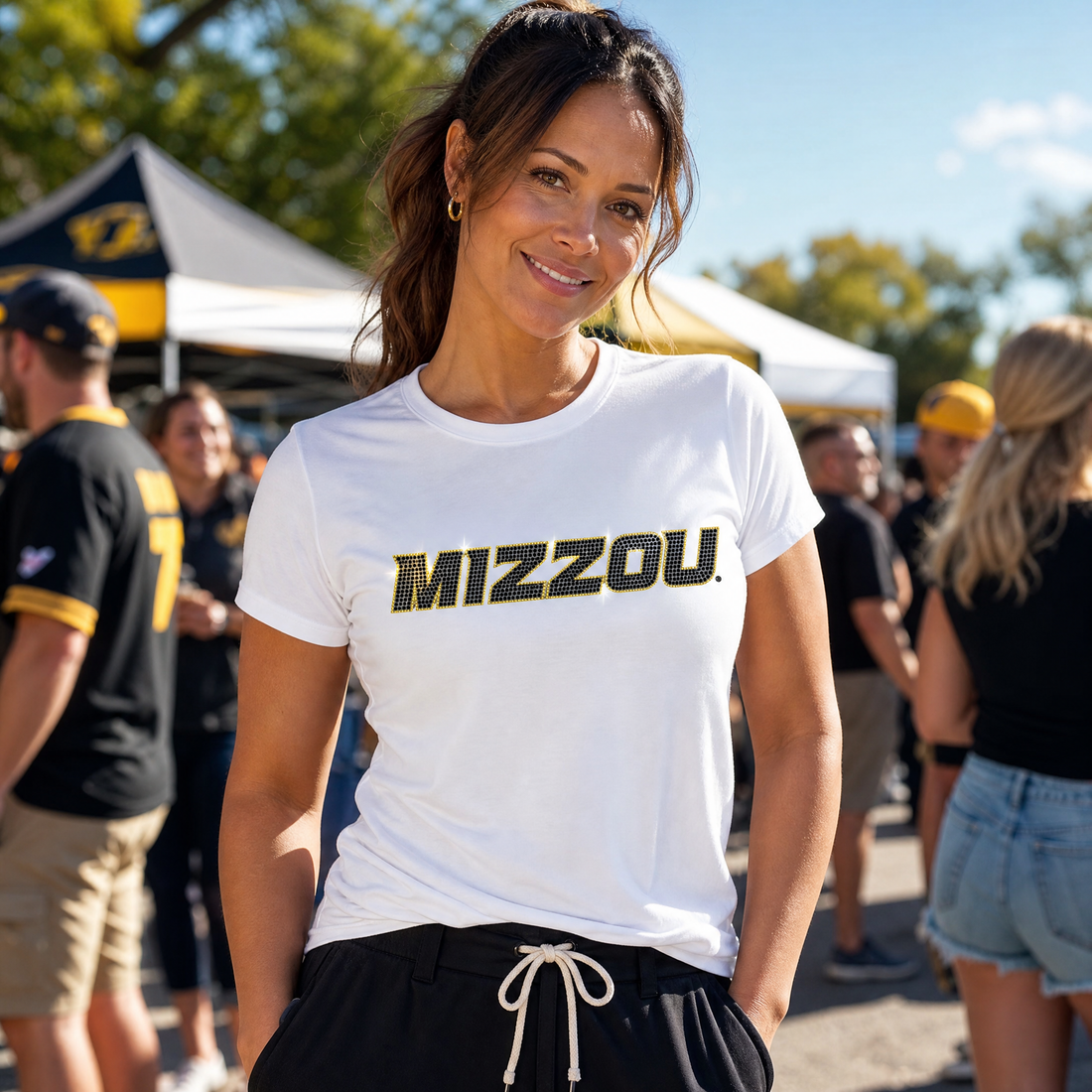 University of Missouri Mizzou White Crewneck T-Shirt