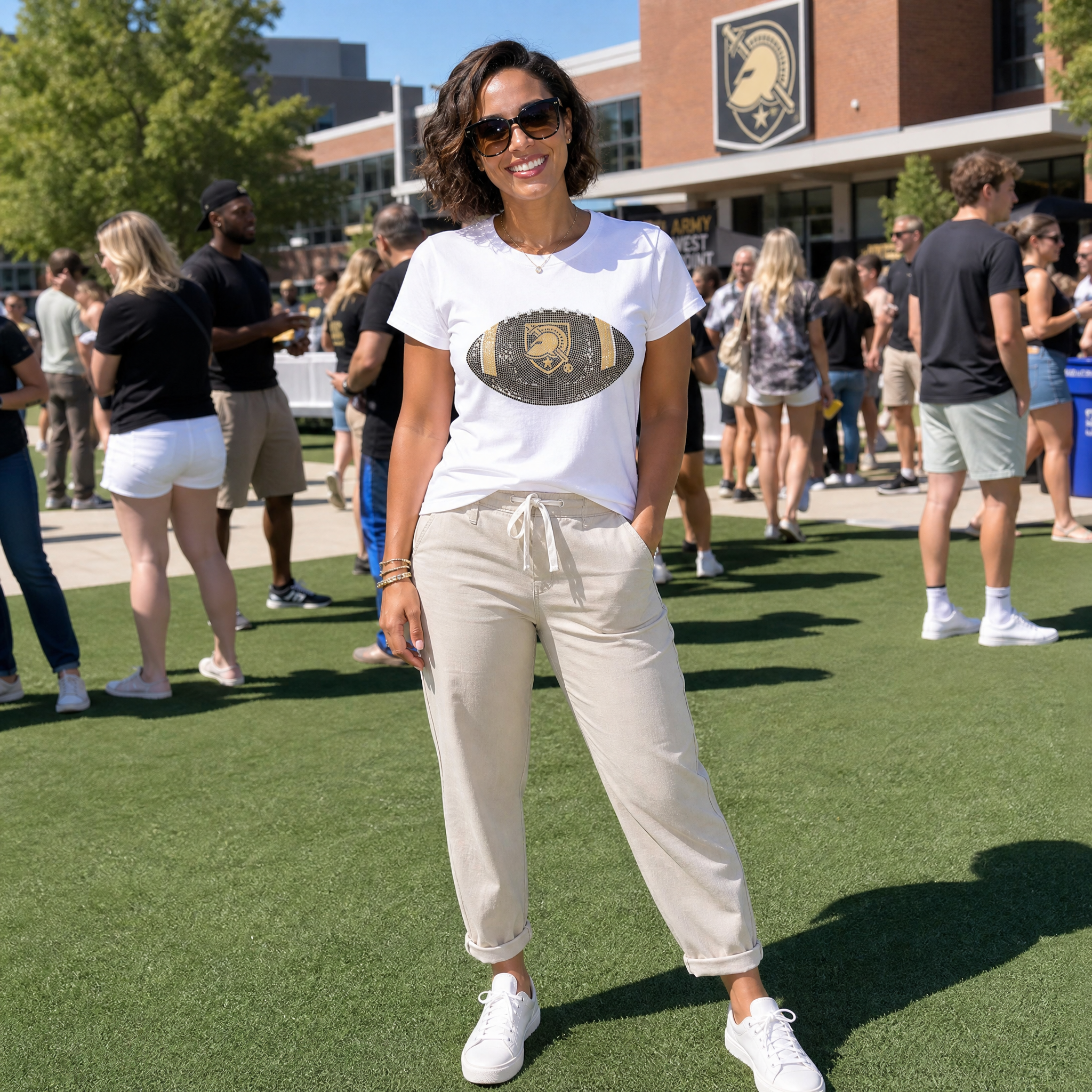 Army West Point Football White Crewneck T-Shirt