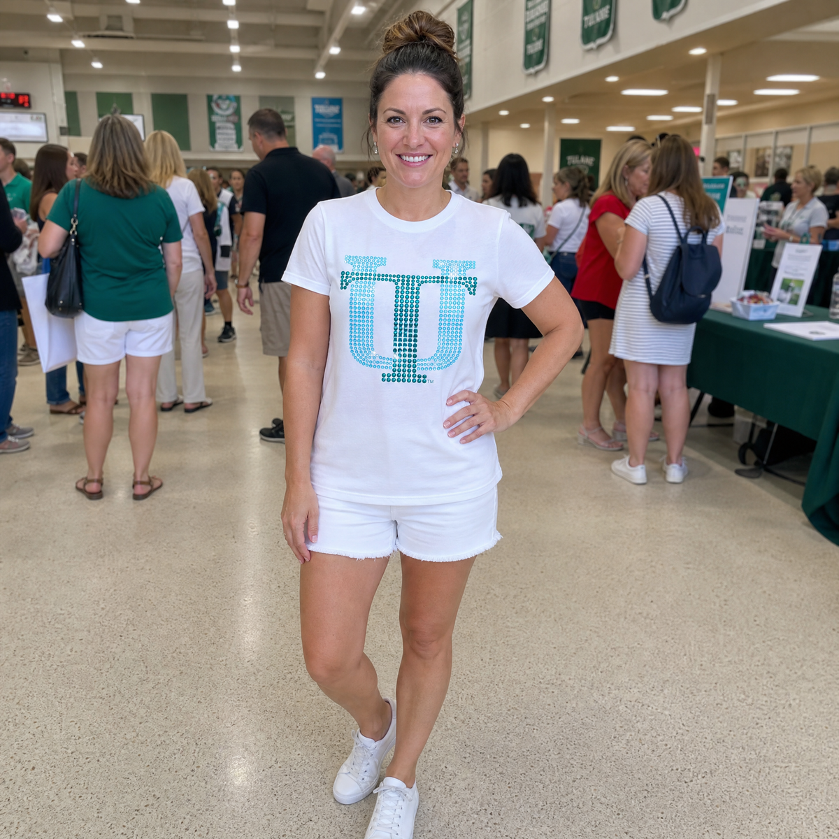 Tulane University Vintage TU White Crewneck Short Sleeve T-Shirt