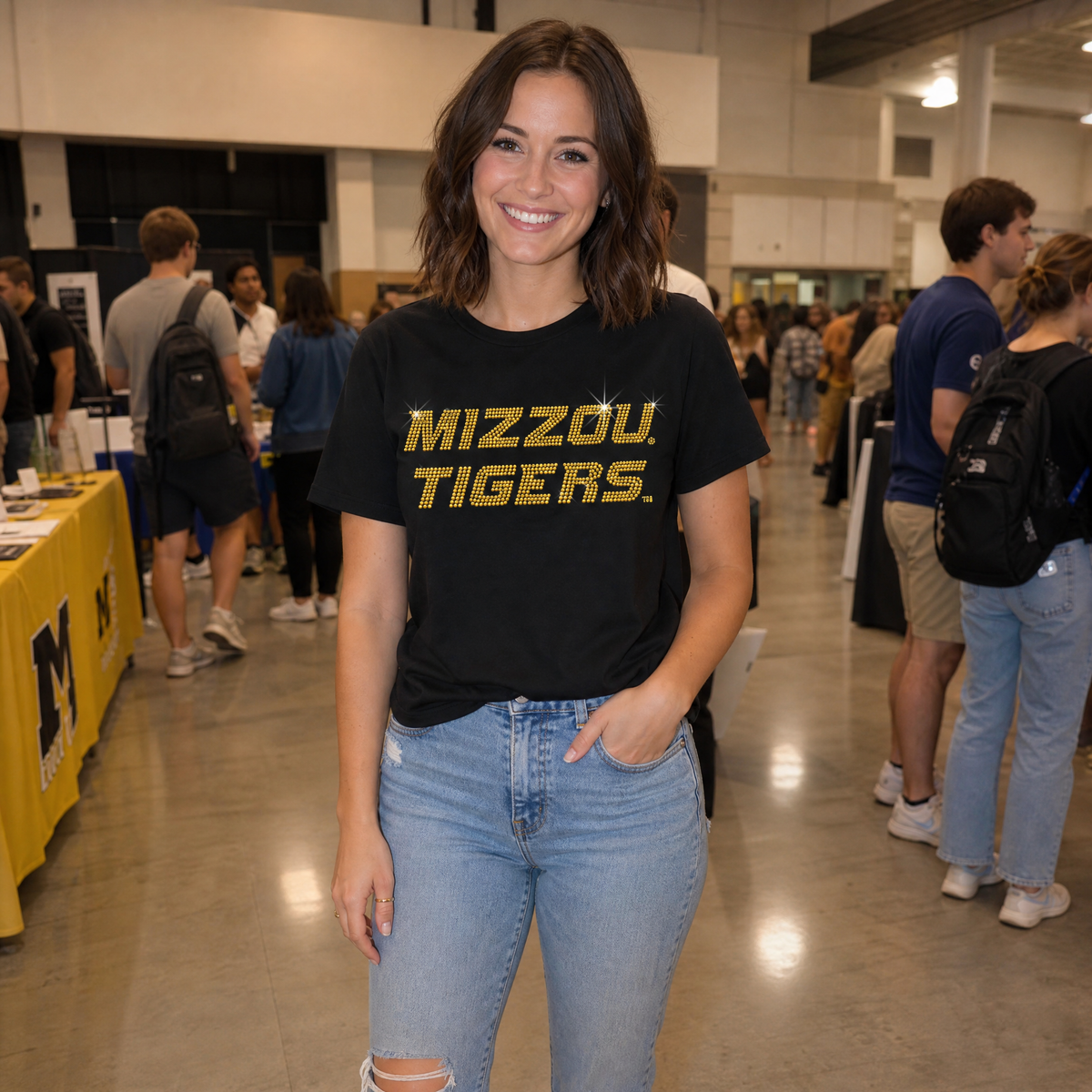 University of Missouri Mizzou Tigers Black Crewneck T-Shirt