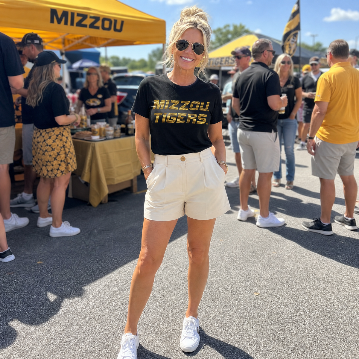 University of Missouri Mizzou Tigers Black Crewneck T-Shirt