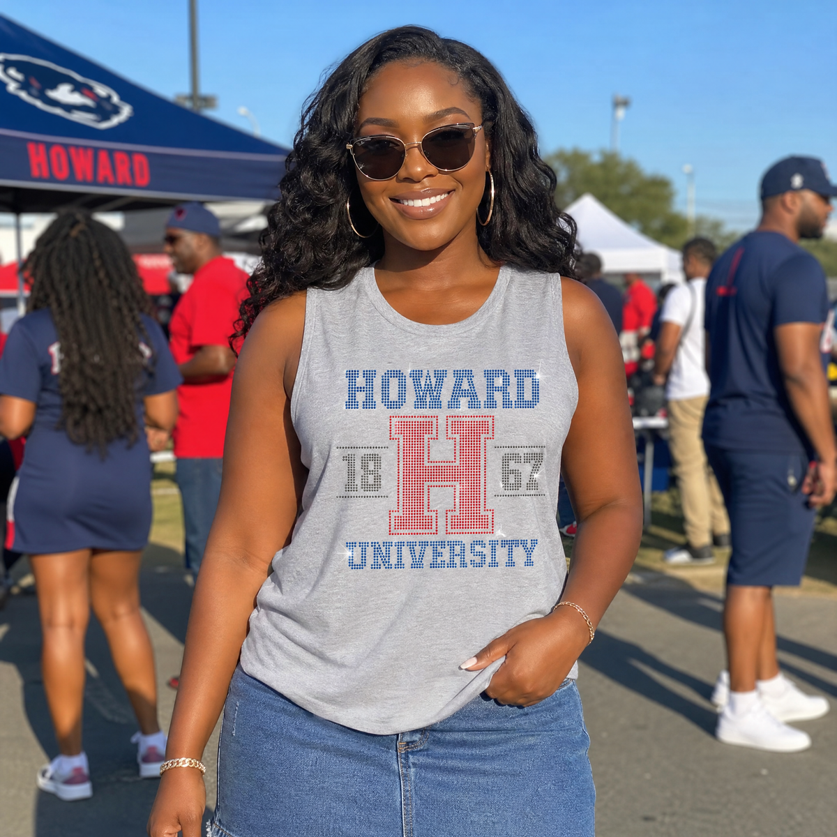 Howard University H 1867 Gray Crewneck Tank Top