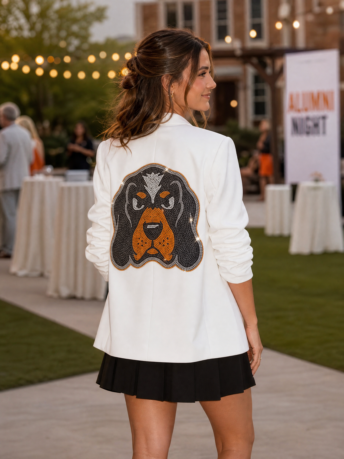 Tennessee Vols Smokey White Ruched Blazer