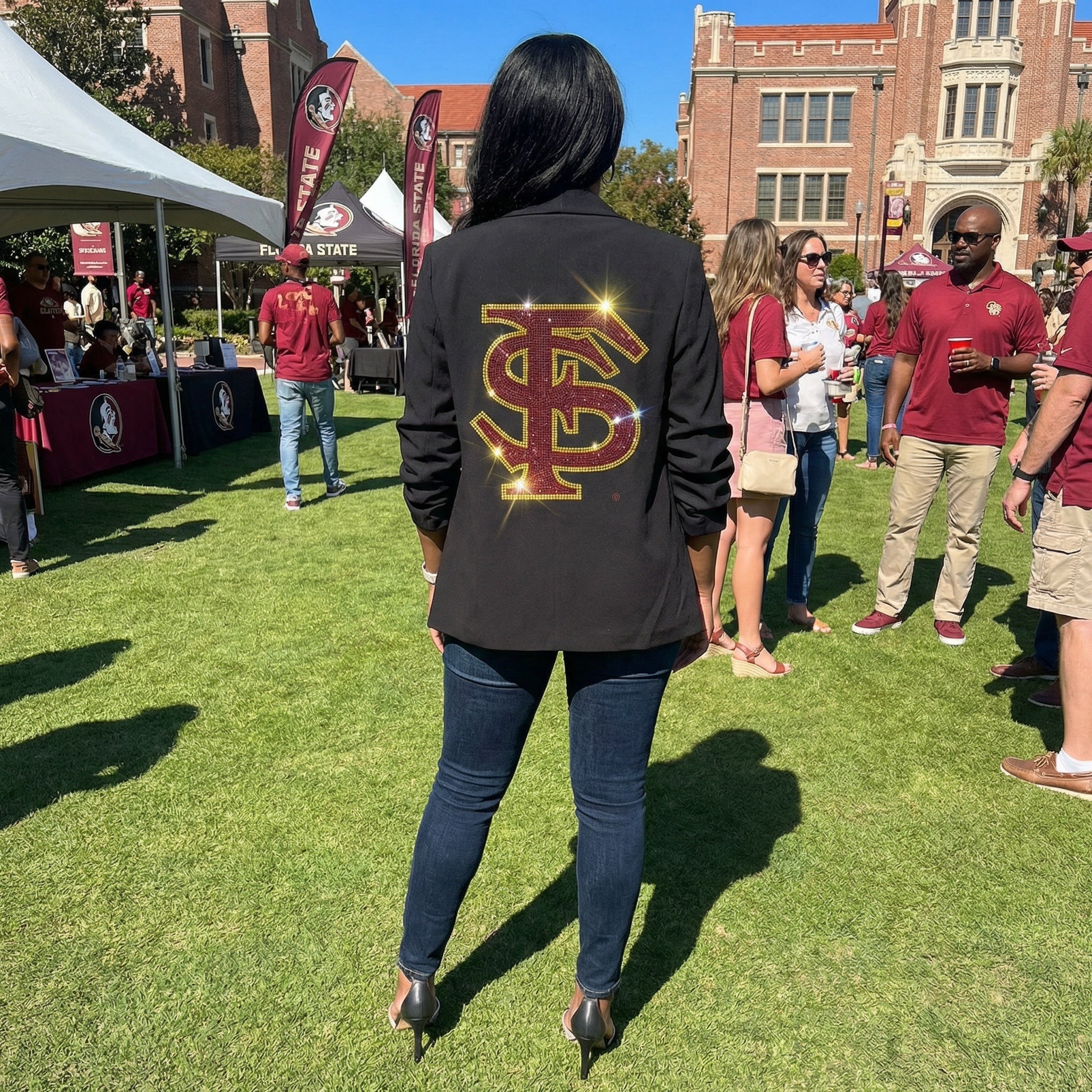 Florida State FS Black Ruched Blazer