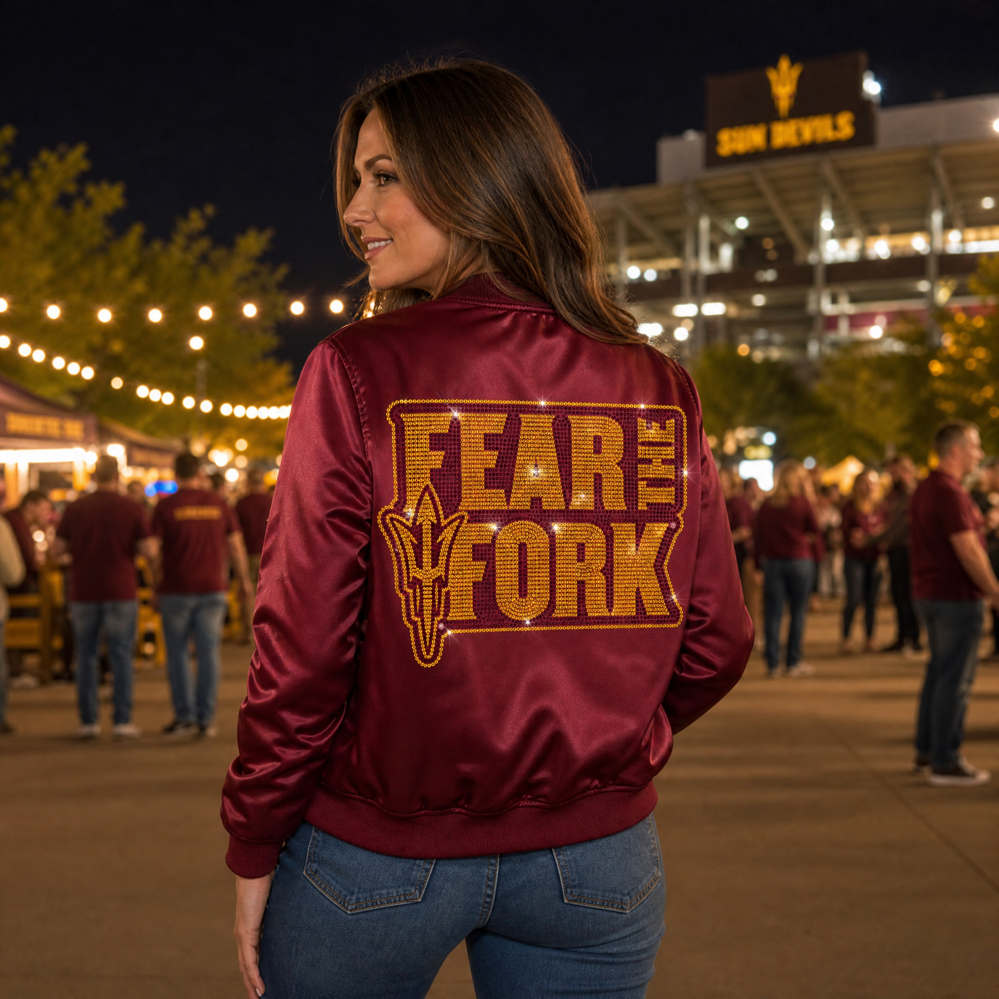 Arizona State Fear The Fork Maroon Bomber Jacket