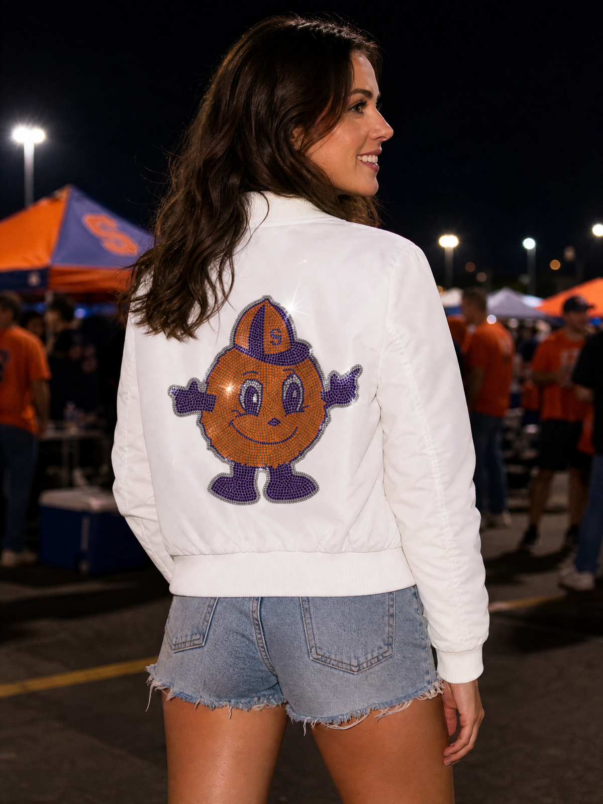 Syracuse University Otto White Bomber Jacket