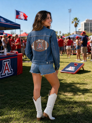 University of Arizona Football Blue Denim Jacket