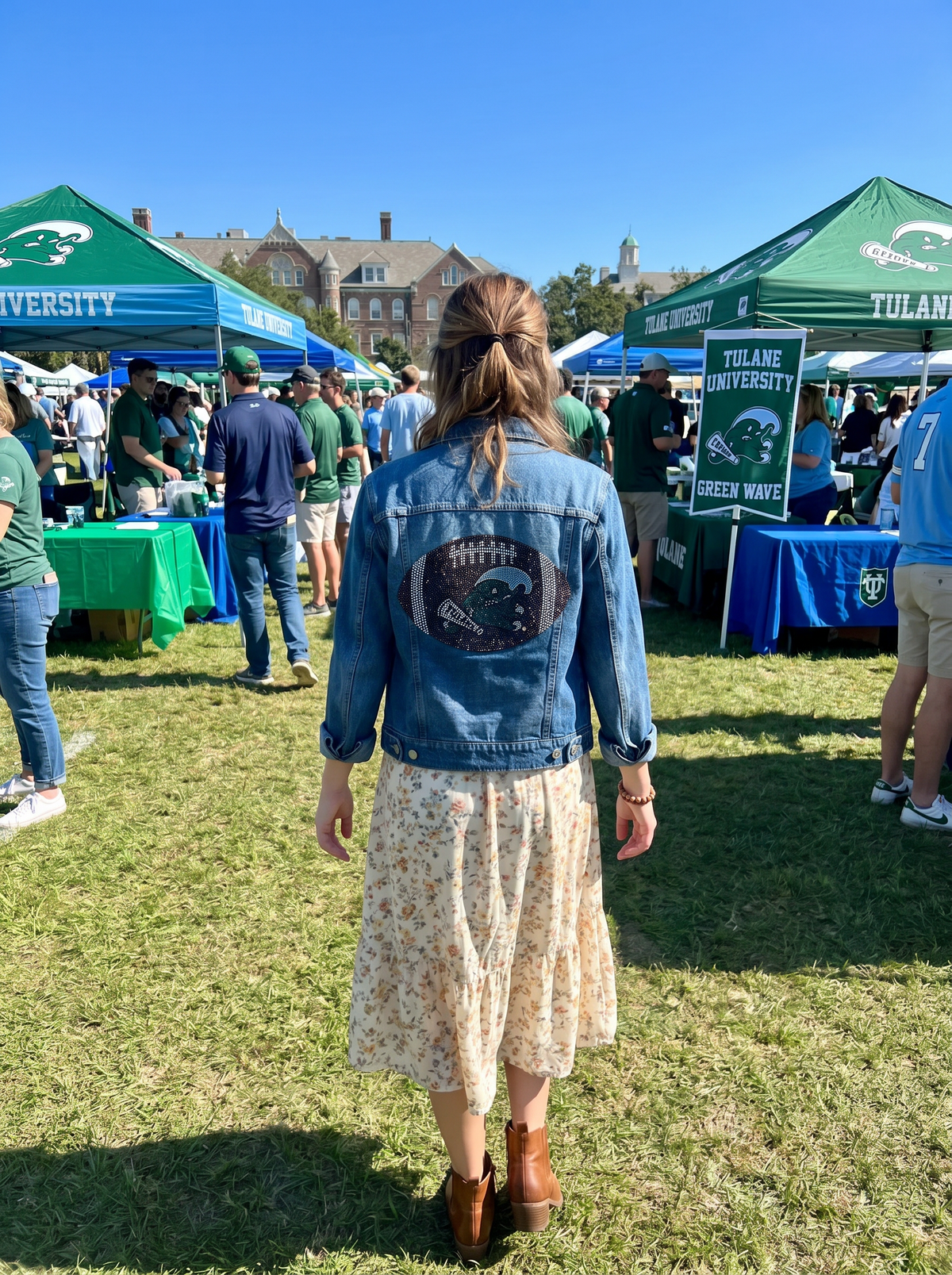 Tulane Football Blue Denim Jacket
