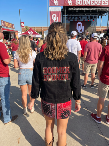 University of Oklahoma Boomer Sooner Black Denim Jacket