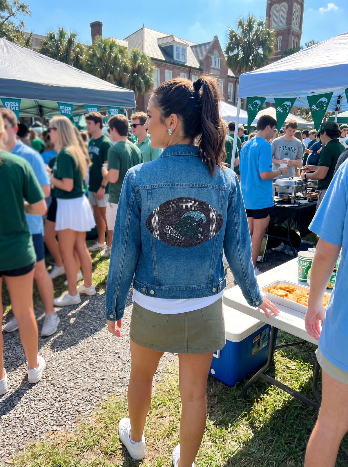 Tulane Football Blue Denim Jacket