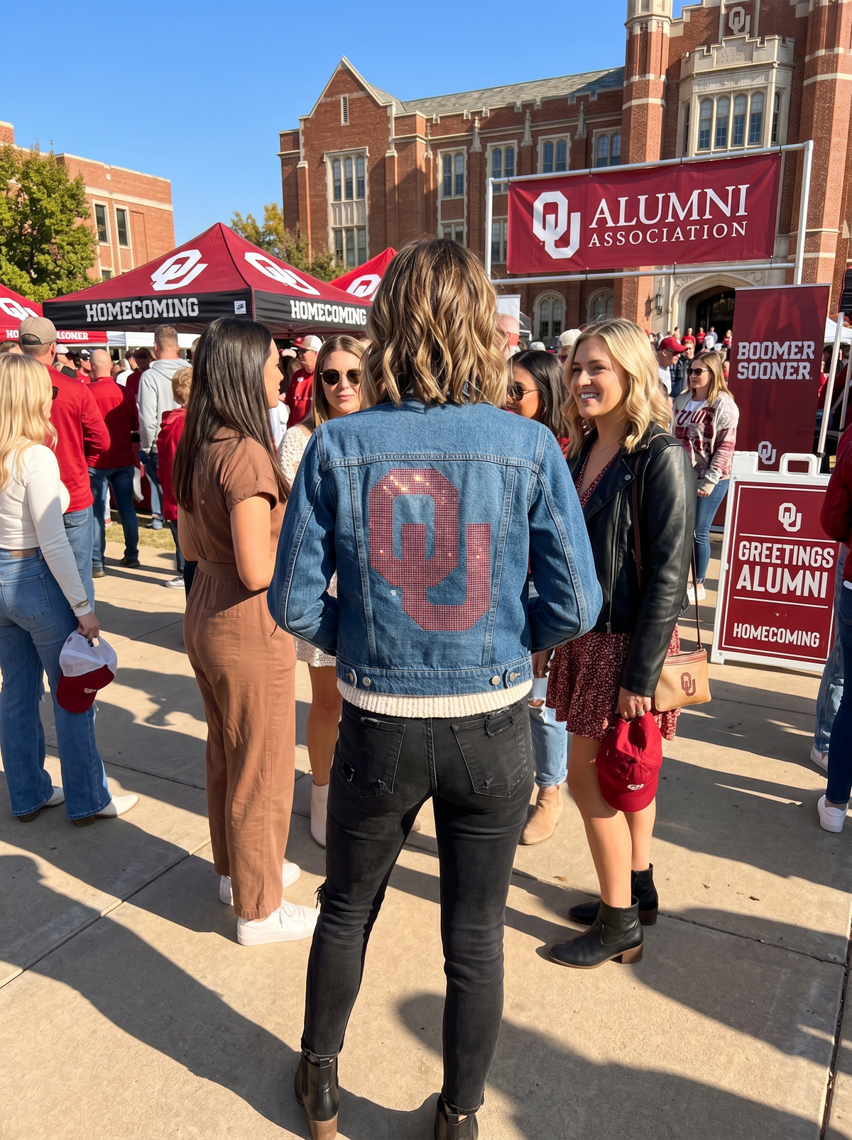 University of Oklahoma Interlocking OU Blue Denim Jacket