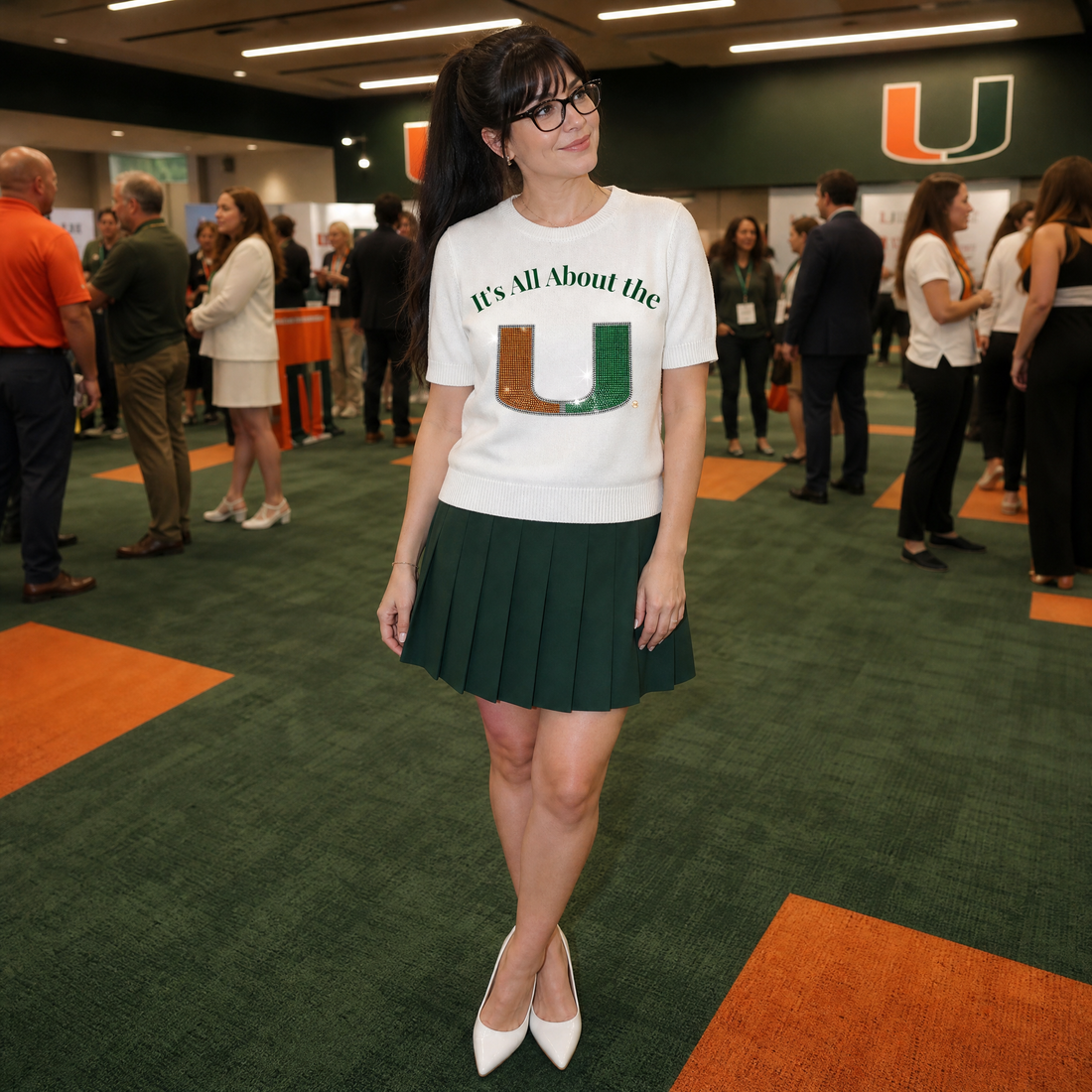 University Of Miami All About The U Ivory Short Sleeve Sweater
