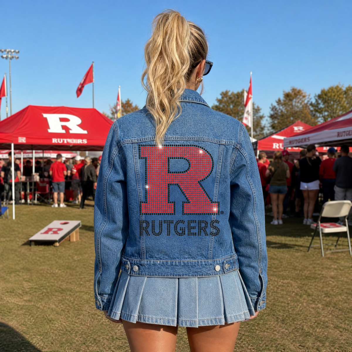 Rutgers University Block R Rutgers Blue Denim Jacket