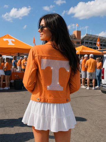 Tennessee Vols Large T Orange Denim Jacket