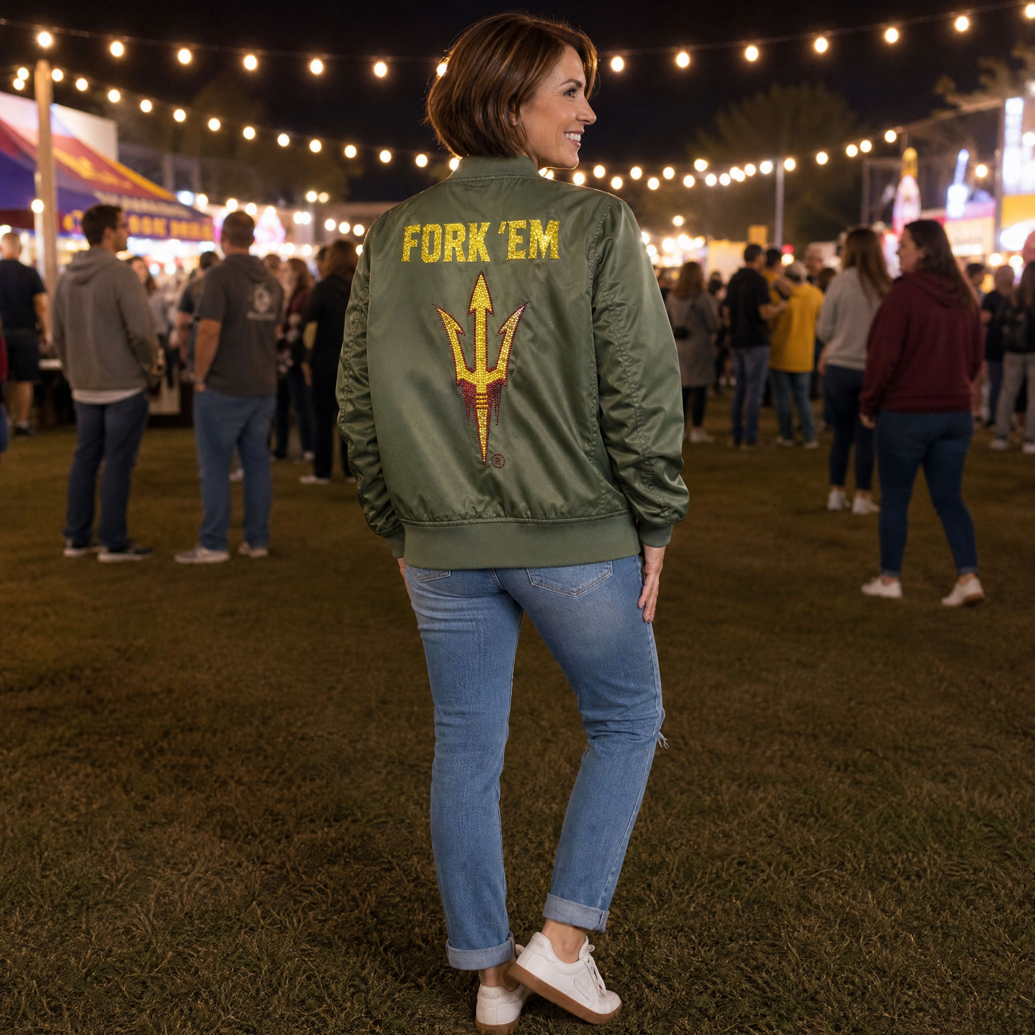 Arizona State Sun Devils Fork 'Em Army Green Bomber
