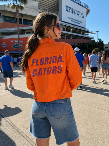 University of Florida Gators Script Orange Denim Jacket