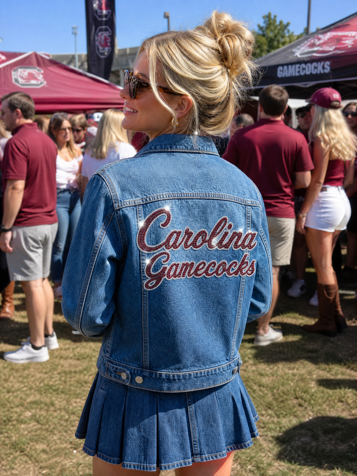 University of South Carolina Carolina Gamecocks Script Blue Denim Jacket