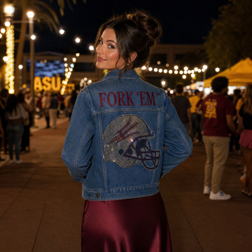 Arizona State Fork Em and Helmet Denim Jacket