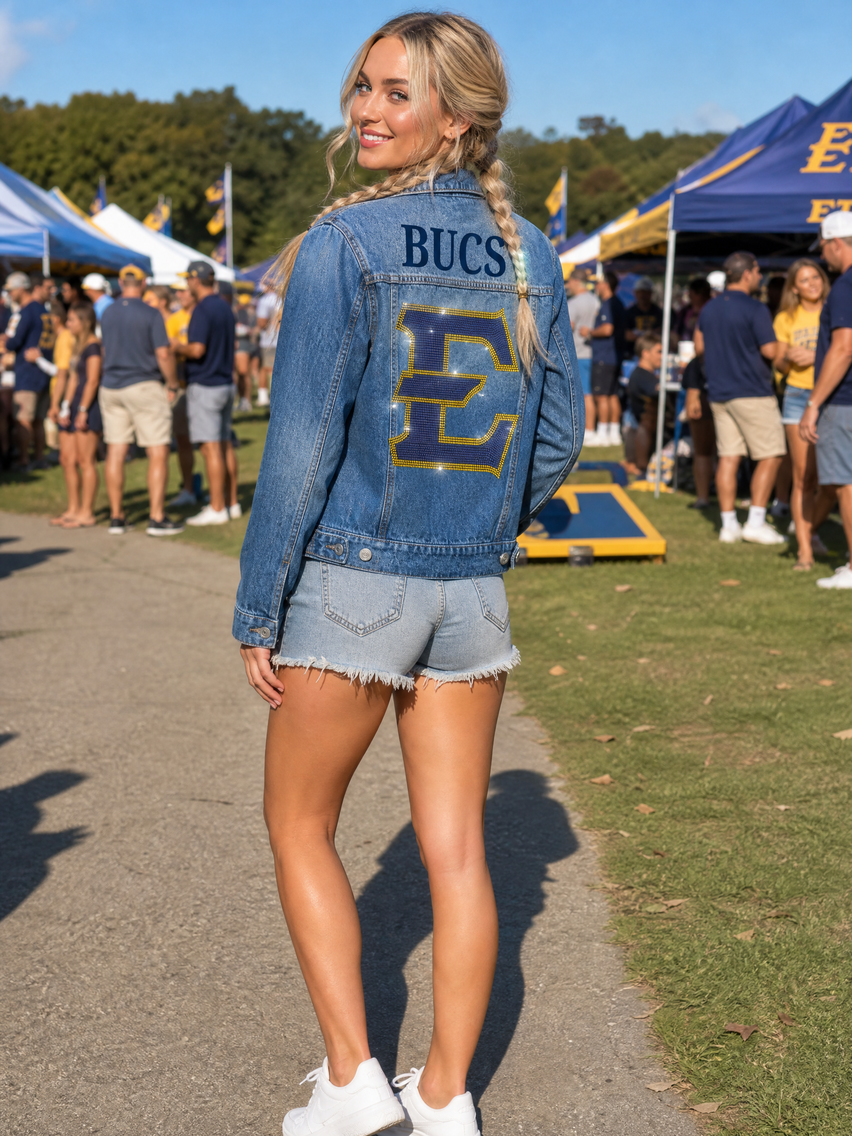 East Tennessee State Bucs E Blue Denim Jacket
