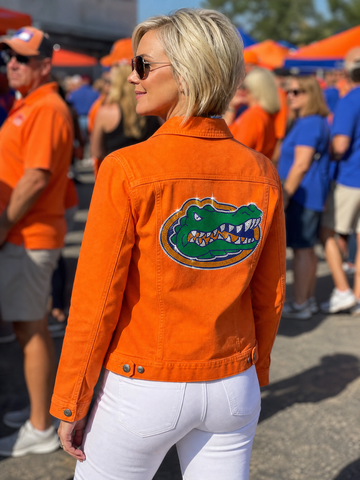 University of Florida Gator Head Orange Denim Jacket