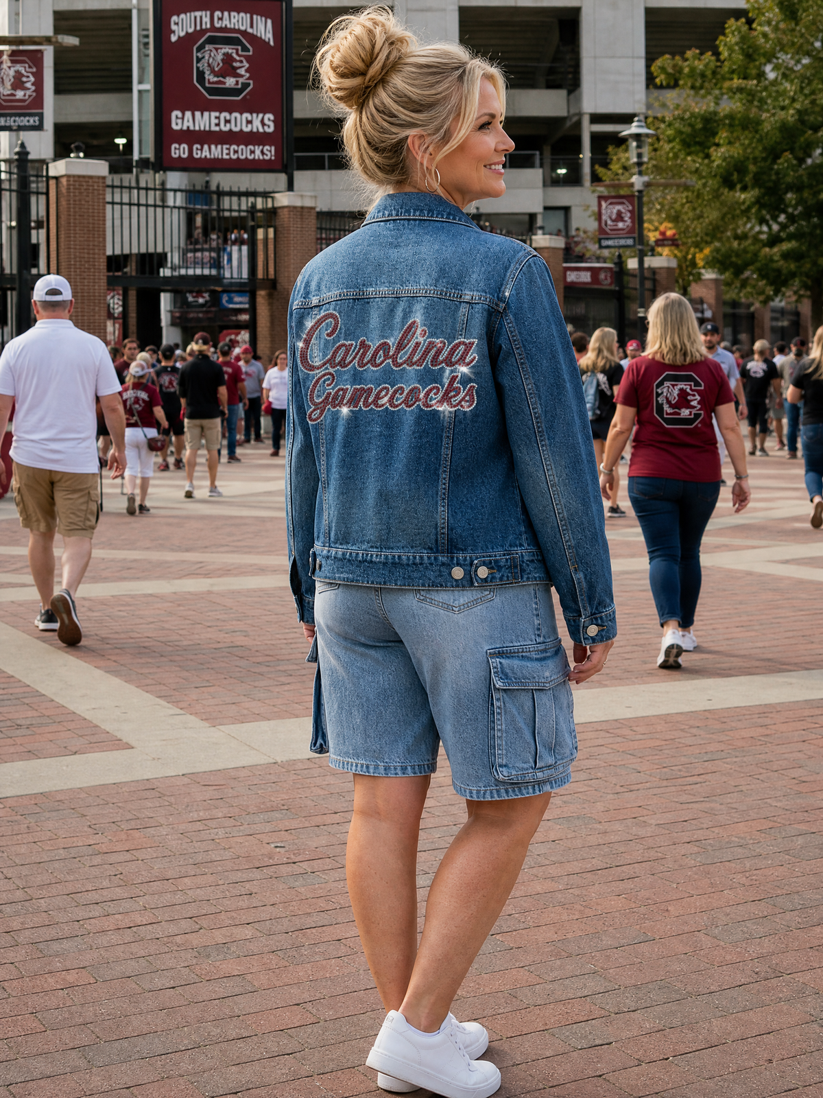 University of South Carolina Carolina Gamecocks Script Blue Denim Jacket